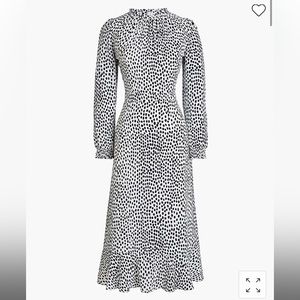 NWT J. Crew Factory Ruffle-neck leopard peasant dress